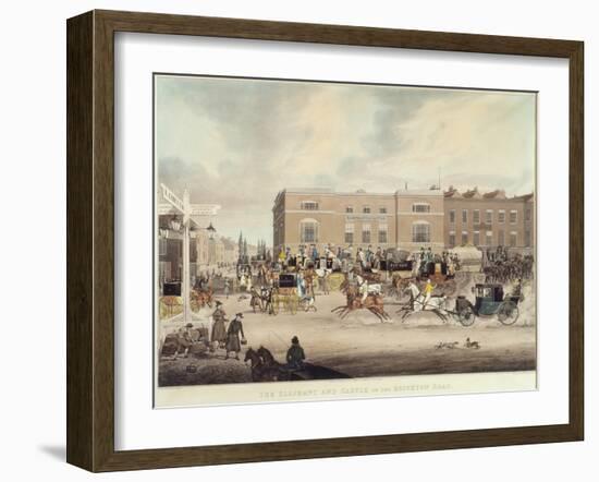 The Elephant and Castle on the Brighton Road, 1826 (Engraving)-James Pollard-Framed Giclee Print