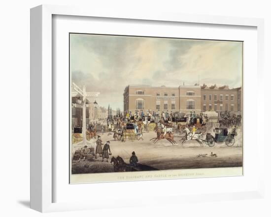 The Elephant and Castle on the Brighton Road, 1826 (Engraving)-James Pollard-Framed Giclee Print