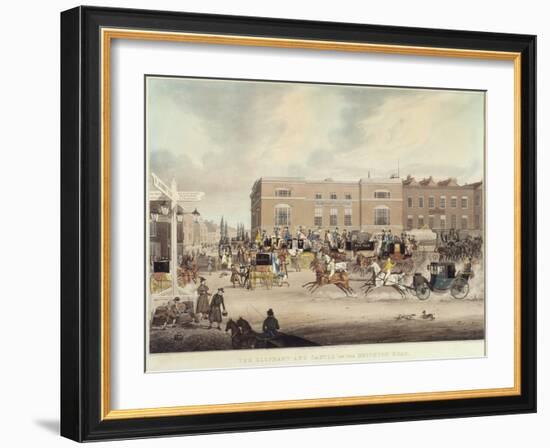 The Elephant and Castle on the Brighton Road, 1826 (Engraving)-James Pollard-Framed Giclee Print