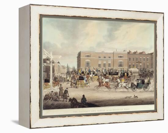 The Elephant and Castle on the Brighton Road, 1826 (Engraving)-James Pollard-Framed Premier Image Canvas