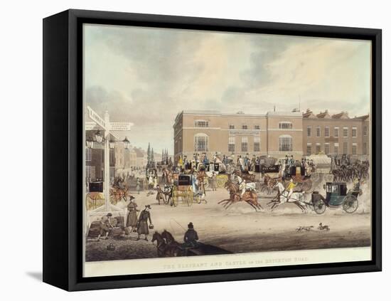 The Elephant and Castle on the Brighton Road, 1826 (Engraving)-James Pollard-Framed Premier Image Canvas