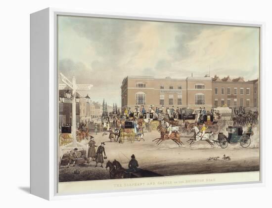 The Elephant and Castle on the Brighton Road, 1826 (Engraving)-James Pollard-Framed Premier Image Canvas