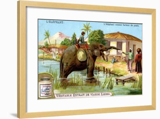 The Elephant as Postman, C1900-null-Framed Giclee Print