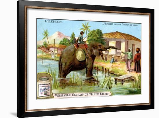 The Elephant as Postman, C1900-null-Framed Giclee Print