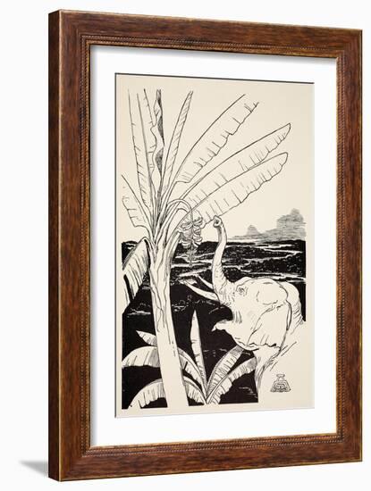 The Elephant's Child Going to Pull Bananas Off a Banana-Tree after He Had Got His Fine New Trunk-Rudyard Kipling-Framed Giclee Print