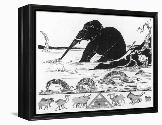 The Elephant's Child-Rudyard Kipling-Framed Stretched Canvas