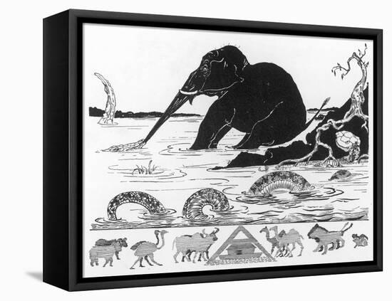 The Elephant's Child-Rudyard Kipling-Framed Stretched Canvas