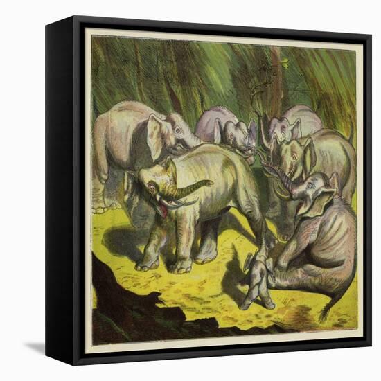 The Elephant That Lost its Tail-Ernest Henry Griset-Framed Premier Image Canvas