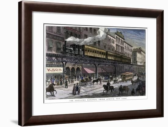 The Elevated Railway, Third Avenue, New York, 1879-null-Framed Giclee Print