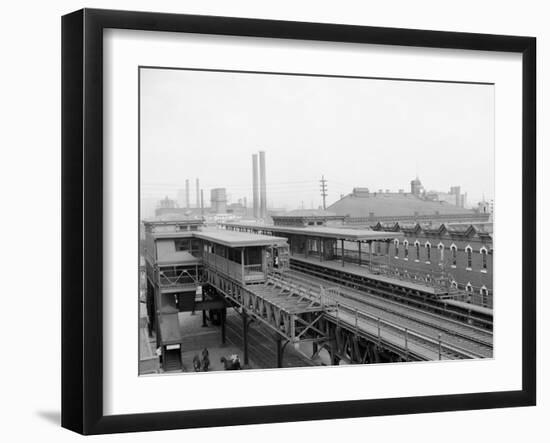 The Elevated Station at Thirty-Sixth Street, Philadelphia, Pa.-null-Framed Photo