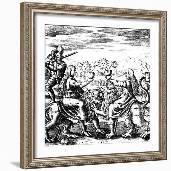 The Eleventh Key of Basil Valentine, Legendary 15th Century German Monk and Alchemist, 1651-null-Framed Giclee Print