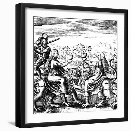 The Eleventh Key of Basil Valentine, Legendary 15th Century German Monk and Alchemist, 1651-null-Framed Giclee Print