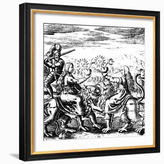 The Eleventh Key of Basil Valentine, Legendary 15th Century German Monk and Alchemist, 1651-null-Framed Giclee Print