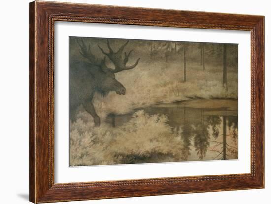 The Elk Comes to Quench His Thirst, 1902-Theodor Severin Kittelsen-Framed Giclee Print