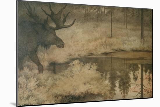 The Elk Comes to Quench His Thirst, 1902-Theodor Severin Kittelsen-Mounted Giclee Print