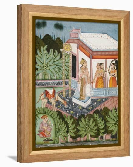 The Elopement of Dhola and Maru, Bundi circa 1750-null-Framed Premier Image Canvas