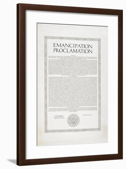 The Emancipation Proclamation. Abraham Lincoln Declares All Slaves in the United States Free-null-Framed Giclee Print