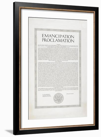 The Emancipation Proclamation. Abraham Lincoln Declares All Slaves in the United States Free-null-Framed Giclee Print