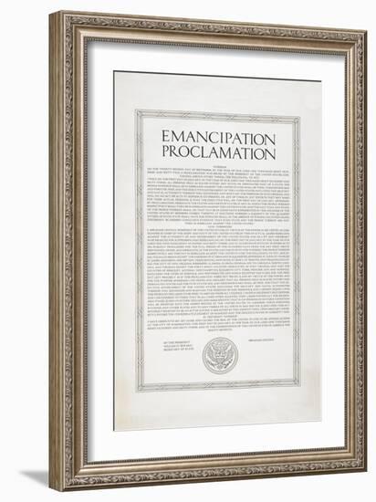 The Emancipation Proclamation. Abraham Lincoln Declares All Slaves in the United States Free-null-Framed Giclee Print