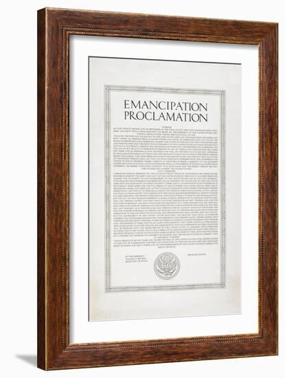 The Emancipation Proclamation. Abraham Lincoln Declares All Slaves in the United States Free-null-Framed Giclee Print