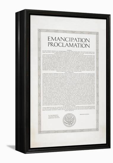 The Emancipation Proclamation. Abraham Lincoln Declares All Slaves in the United States Free-null-Framed Premier Image Canvas