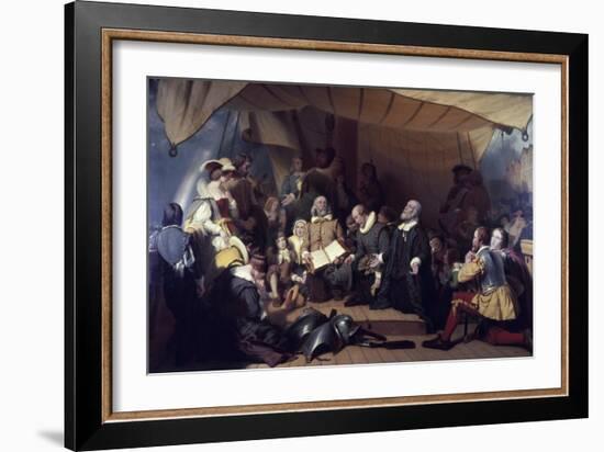 The Embarcation of the Pilgrims-Robert Walter Weir-Framed Giclee Print