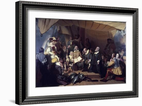 The Embarcation of the Pilgrims-Robert Walter Weir-Framed Giclee Print