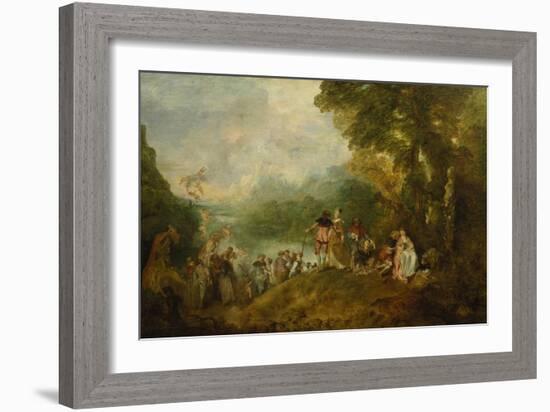 The Embarkation for Cythera, 1717-Jean Antoine Watteau-Framed Giclee Print