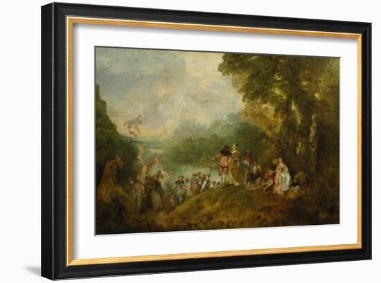 The Embarkation for Cythera, 1717-Jean Antoine Watteau-Framed Giclee Print