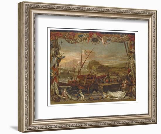 The Embarkation of Don Juan of Austria (Oil on Canvas)-David the Younger Teniers-Framed Giclee Print