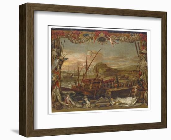 The Embarkation of Don Juan of Austria (Oil on Canvas)-David the Younger Teniers-Framed Giclee Print
