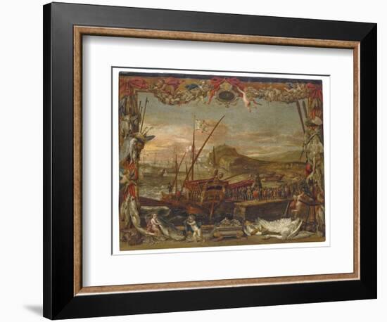 The Embarkation of Don Juan of Austria (Oil on Canvas)-David the Younger Teniers-Framed Giclee Print