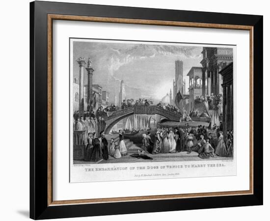 The Embarkation of the Doge of Venice to Marry the Sea, 1829-William Cooke-Framed Giclee Print