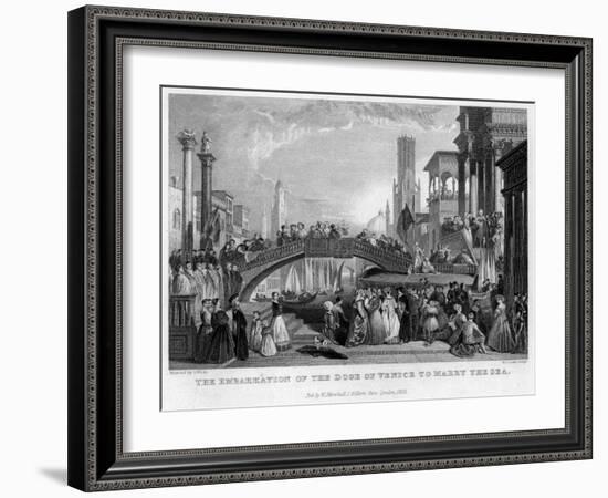 The Embarkation of the Doge of Venice to Marry the Sea, 1829-William Cooke-Framed Giclee Print