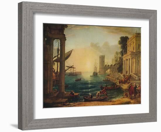 'The Embarkation of the Queen of Sheba', 1648, (c1915)-Claude Lorrain-Framed Giclee Print