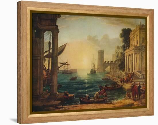 'The Embarkation of the Queen of Sheba', 1648, (c1915)-Claude Lorrain-Framed Premier Image Canvas