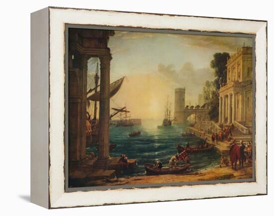 'The Embarkation of the Queen of Sheba', 1648, (c1915)-Claude Lorrain-Framed Premier Image Canvas