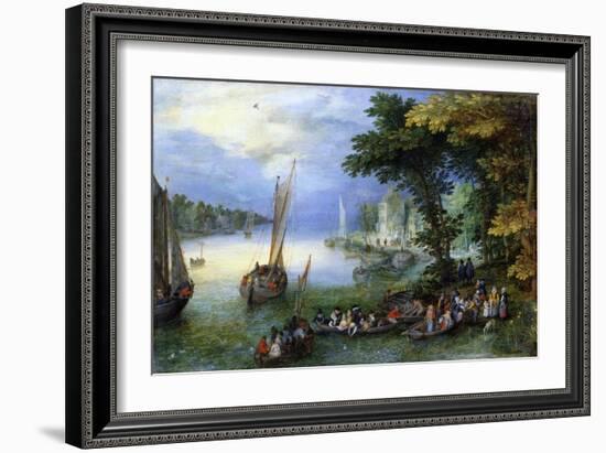 The Embarkation (Oil on Canvas)-Jan the Elder Brueghel-Framed Giclee Print