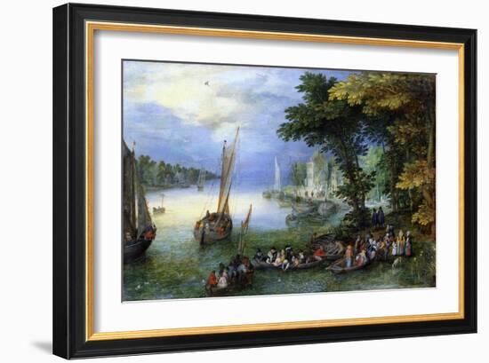 The Embarkation (Oil on Canvas)-Jan the Elder Brueghel-Framed Giclee Print