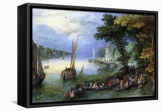 The Embarkation (Oil on Canvas)-Jan the Elder Brueghel-Framed Premier Image Canvas