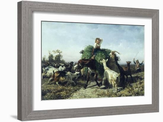 The Embarrassed Donkey, 1856-Filippo Palizzi-Framed Giclee Print