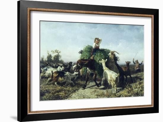 The Embarrassed Donkey, 1856-Filippo Palizzi-Framed Giclee Print