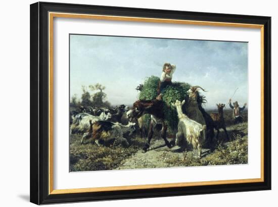 The Embarrassed Donkey, 1856-Filippo Palizzi-Framed Giclee Print