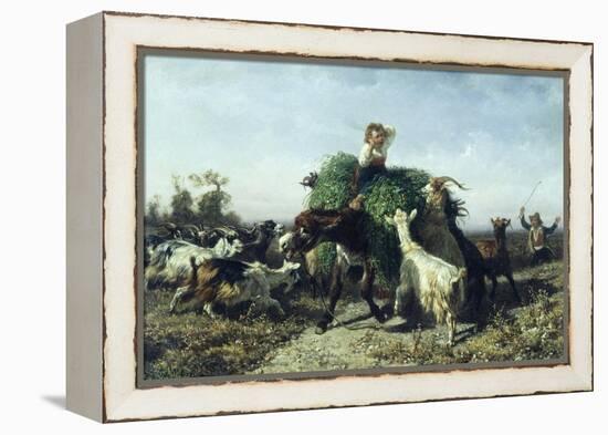 The Embarrassed Donkey, 1856-Filippo Palizzi-Framed Premier Image Canvas