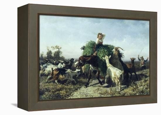 The Embarrassed Donkey, 1856-Filippo Palizzi-Framed Premier Image Canvas