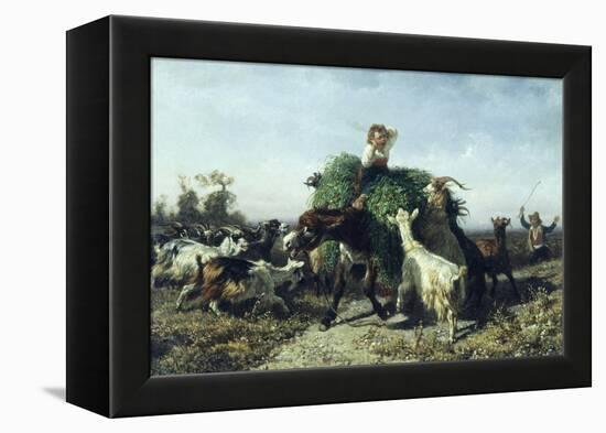 The Embarrassed Donkey, 1856-Filippo Palizzi-Framed Premier Image Canvas