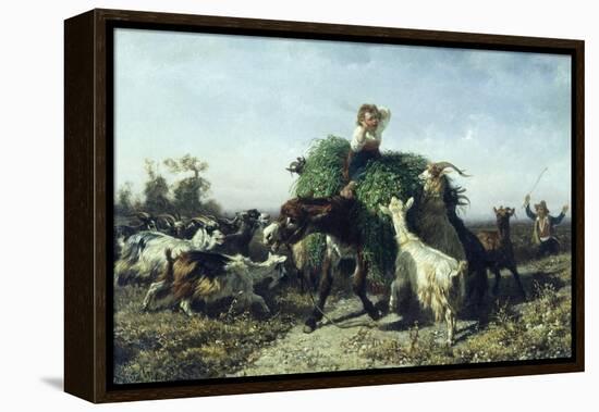 The Embarrassed Donkey, 1856-Filippo Palizzi-Framed Premier Image Canvas