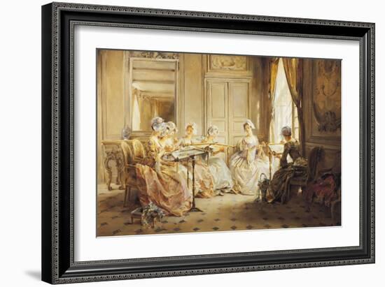 The Embroidery Lesson-Madeleine Lemaire-Framed Giclee Print