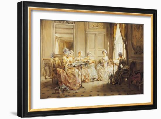 The Embroidery Lesson-Madeleine Lemaire-Framed Giclee Print