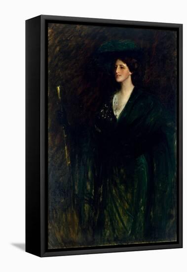 The Emerald Lady, C.1896-1900 (Oil on Canvas)-William Merritt Chase-Framed Premier Image Canvas